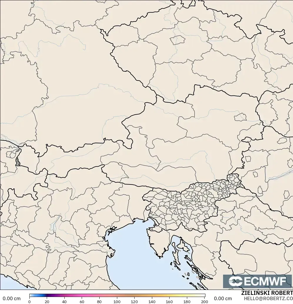 ECMWF IFS 0.25° modelo - Austria, Snow Depth