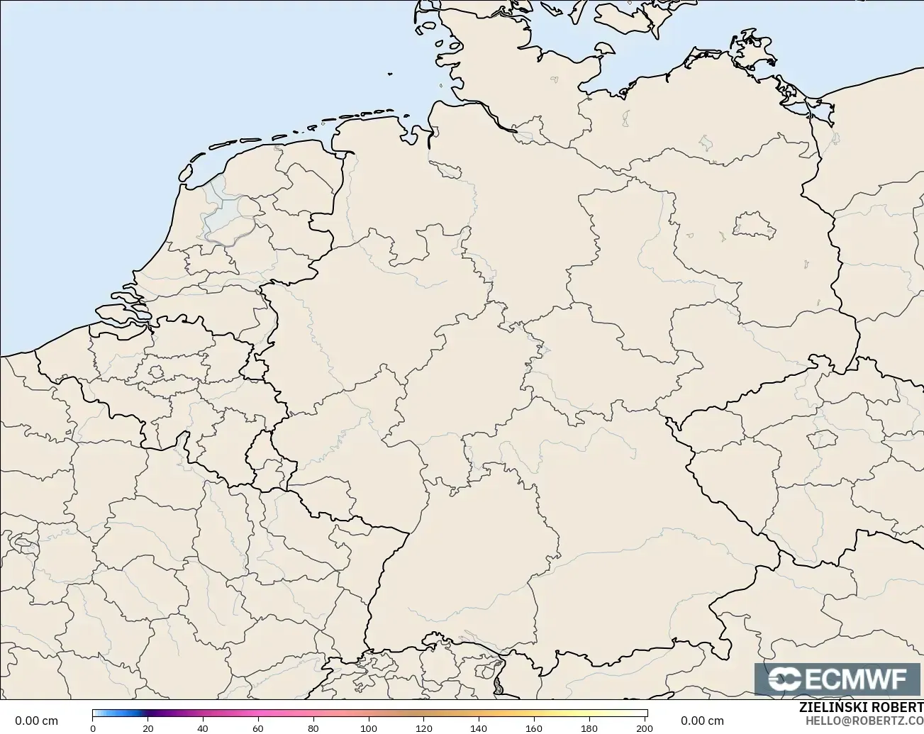 ECMWF IFS 0.25° modelo - Germany, Snow Depth