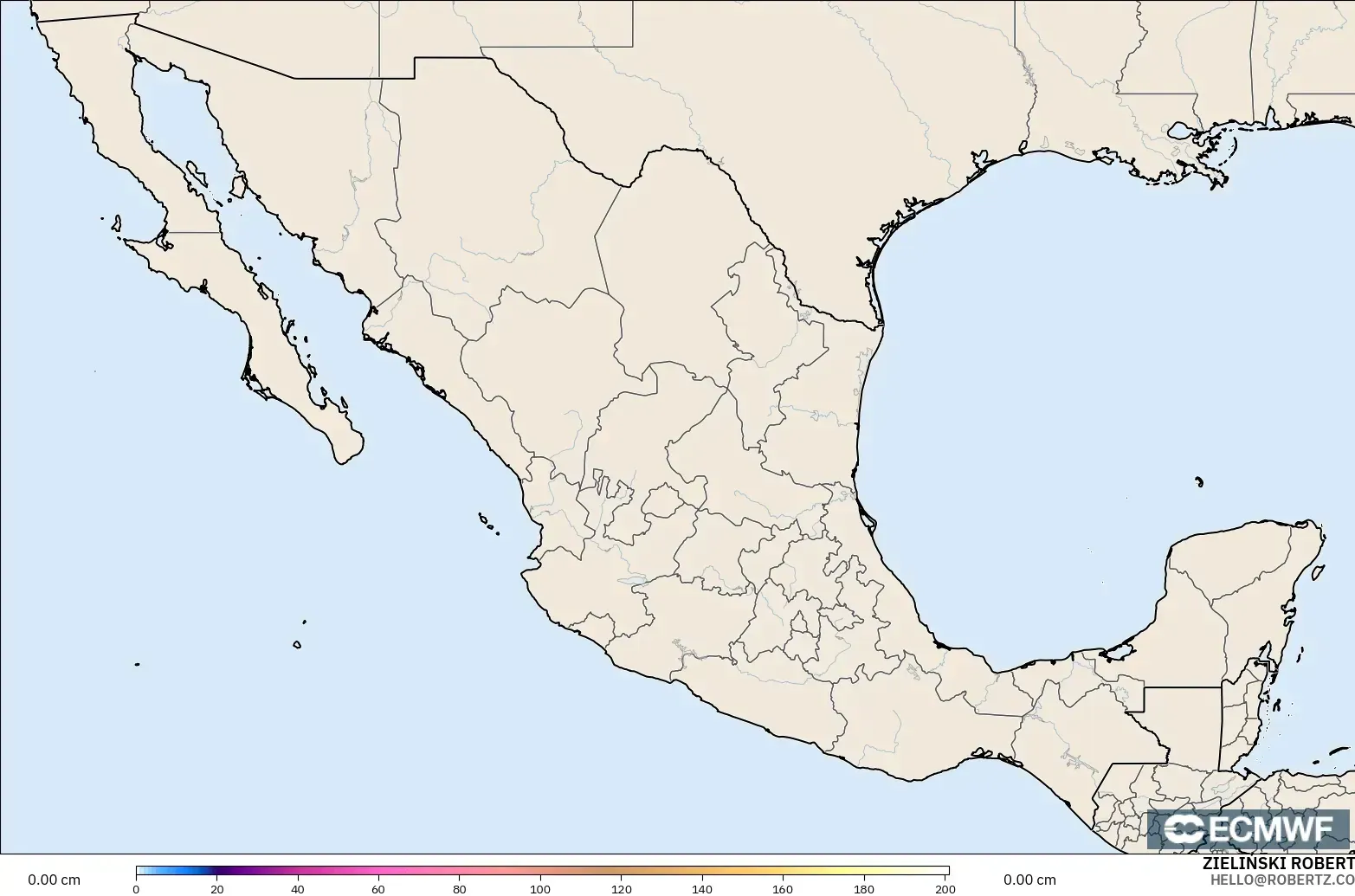 ECMWF IFS 0.25° modelo - Mexico, Snow Depth