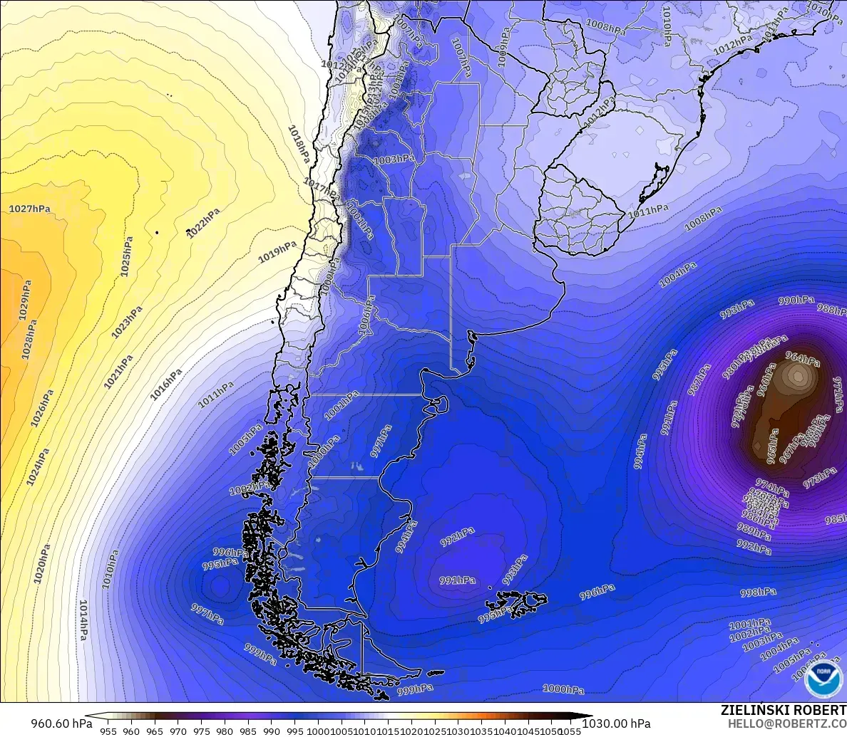 GFS modelo - Argentina, Pressure