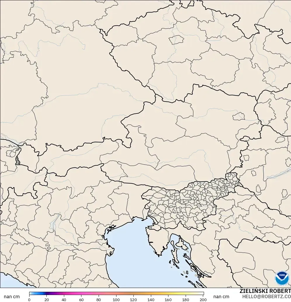 GFS modelo - Austria, Snow Depth