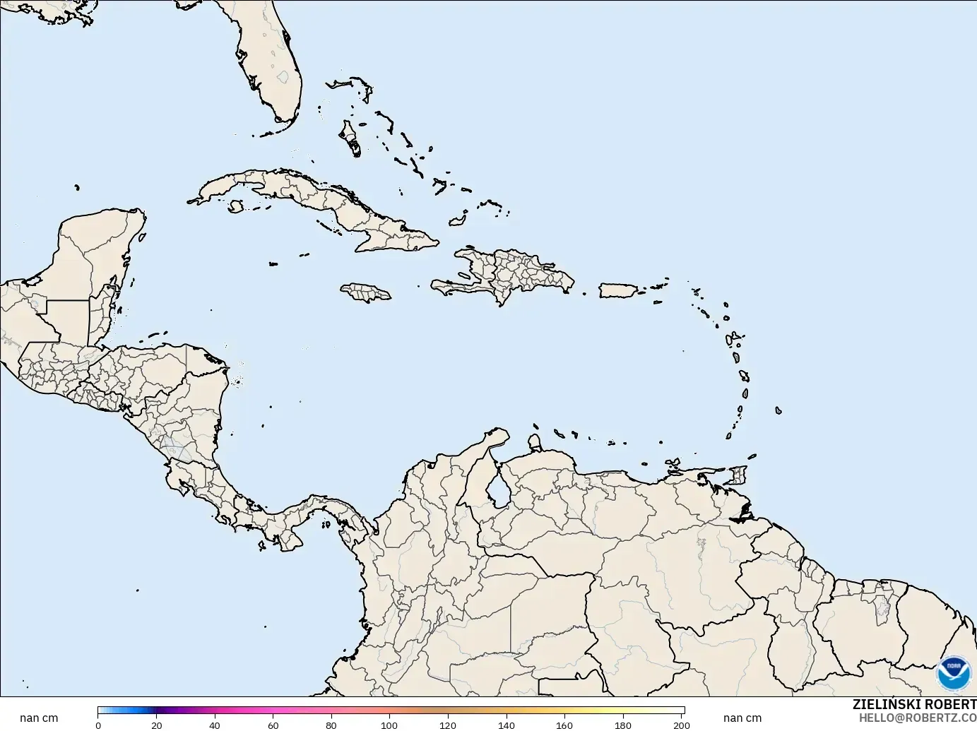 GFS modelo - Caribbean, Snow Depth