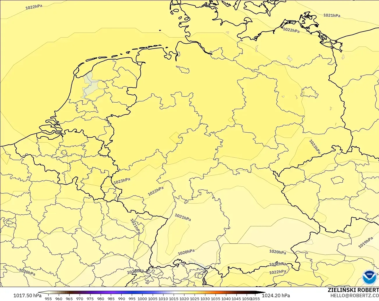 GFS modelo - Germany, Pressure