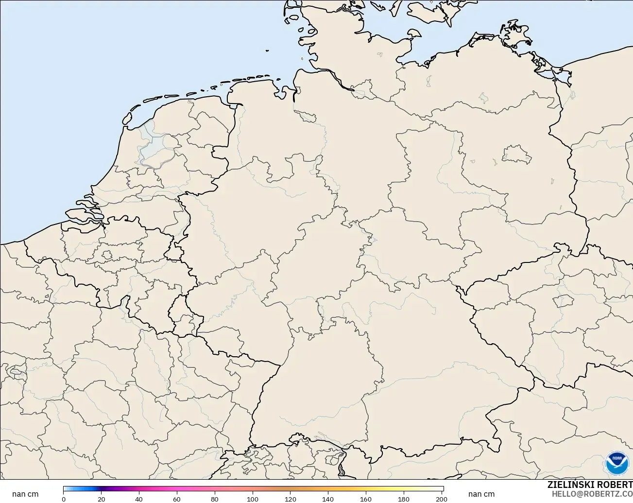 GFS modelo - Germany, Snow Depth