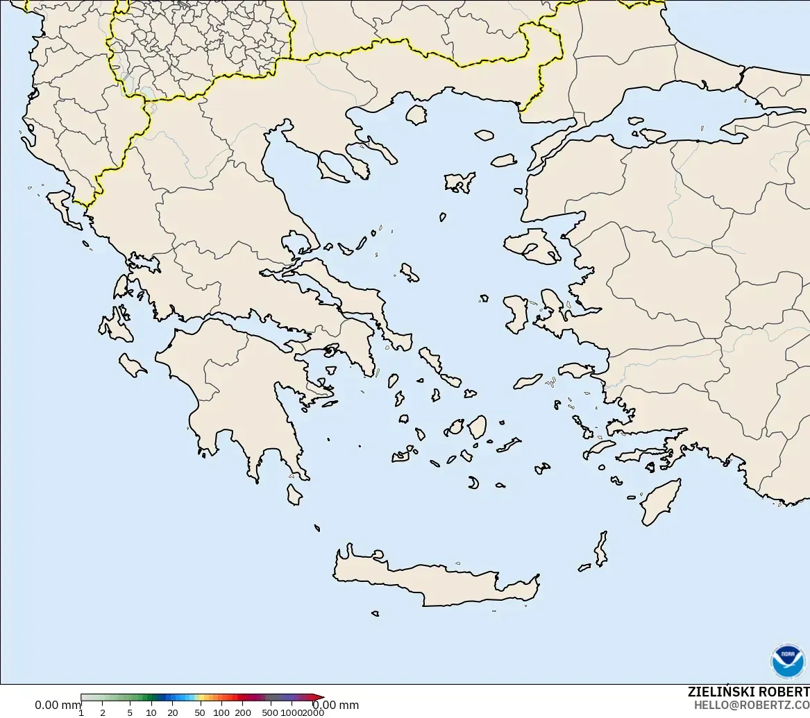 GFS modelo - Greece, Precipitation Accumulation