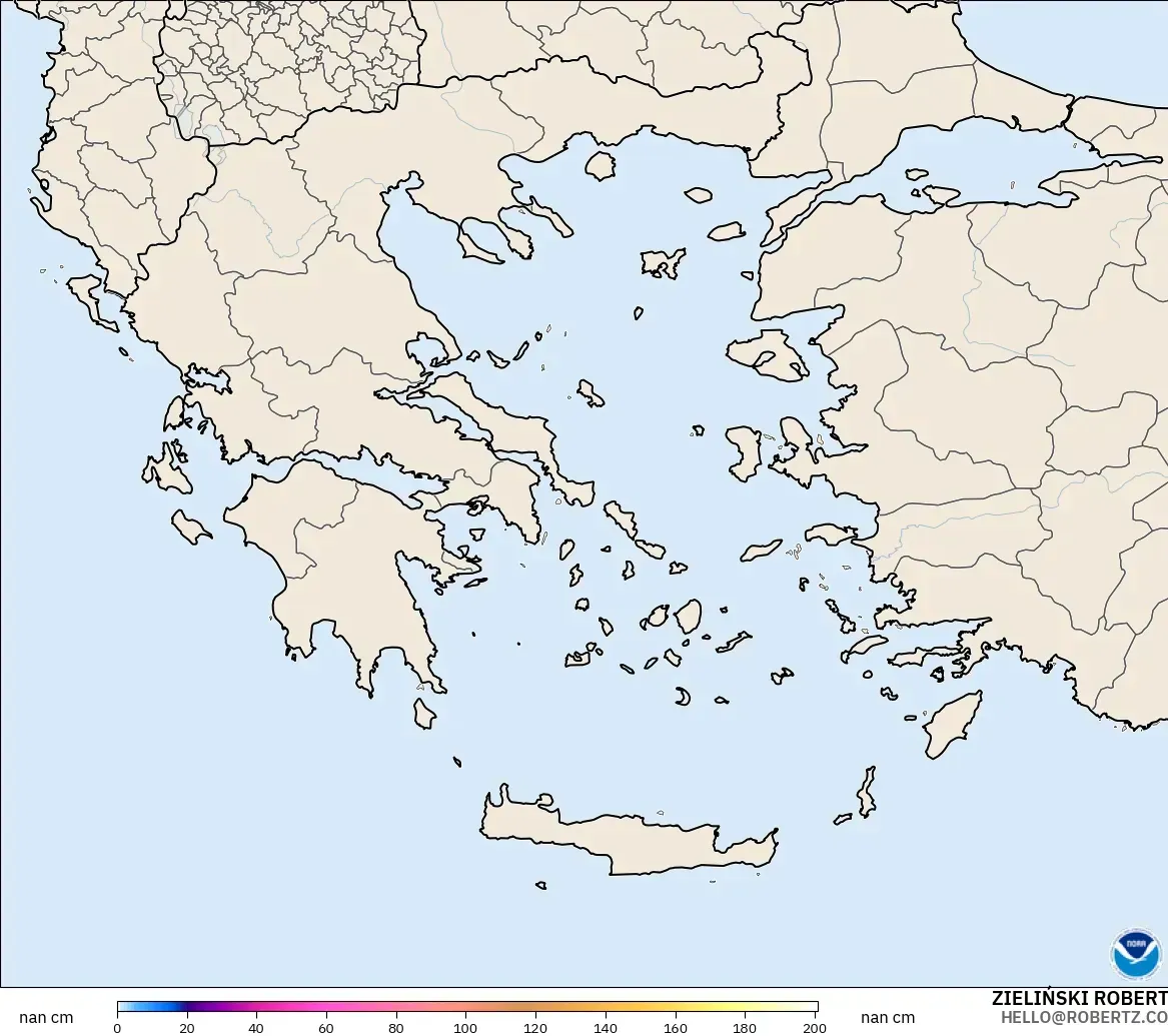 GFS modelo - Greece, Snow Depth