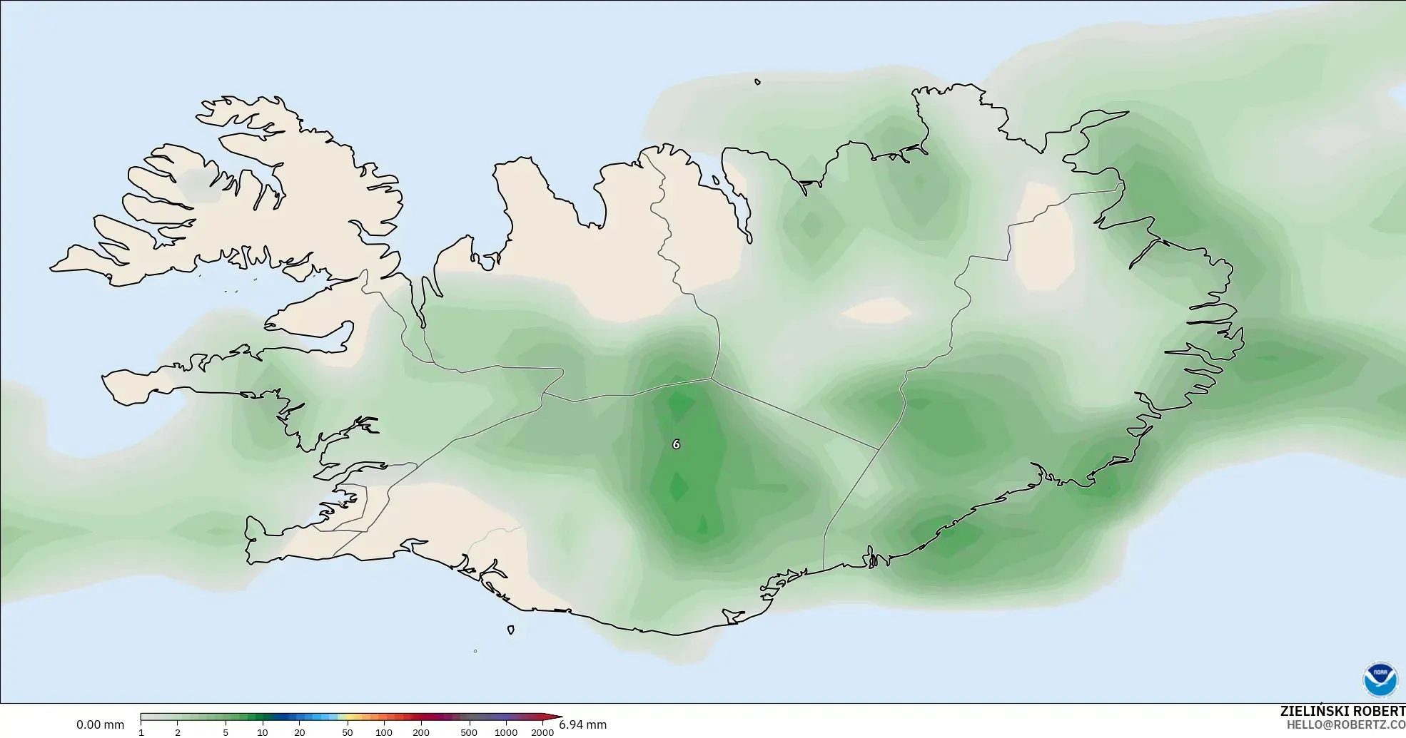GFS modelo - Iceland, Precipitation Accumulation