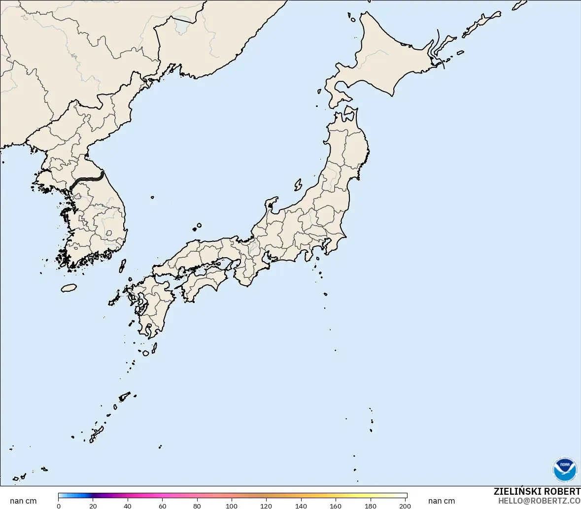 GFS modelo - Japan, Snow Depth