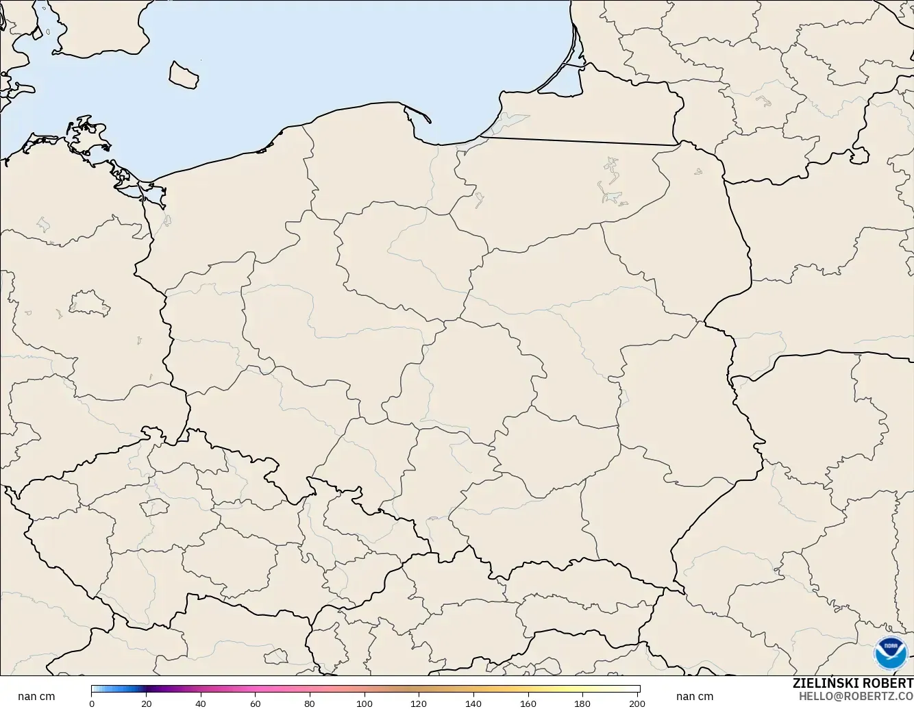 GFS modelo - Poland, Snow Depth