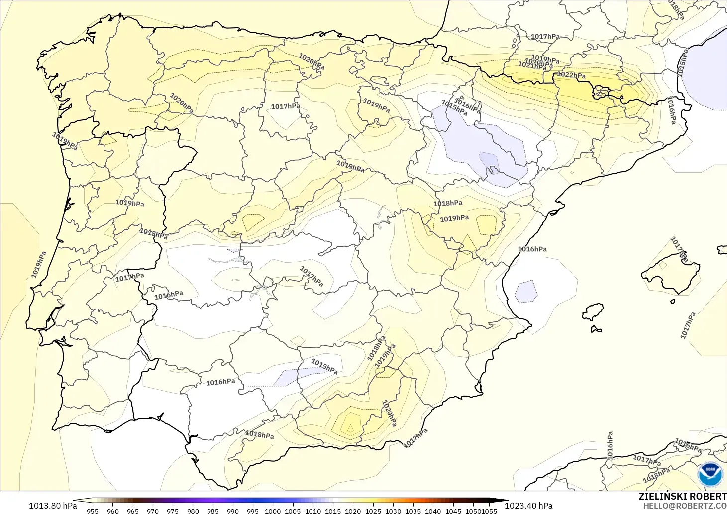 GFS modelo - Spain, Pressure