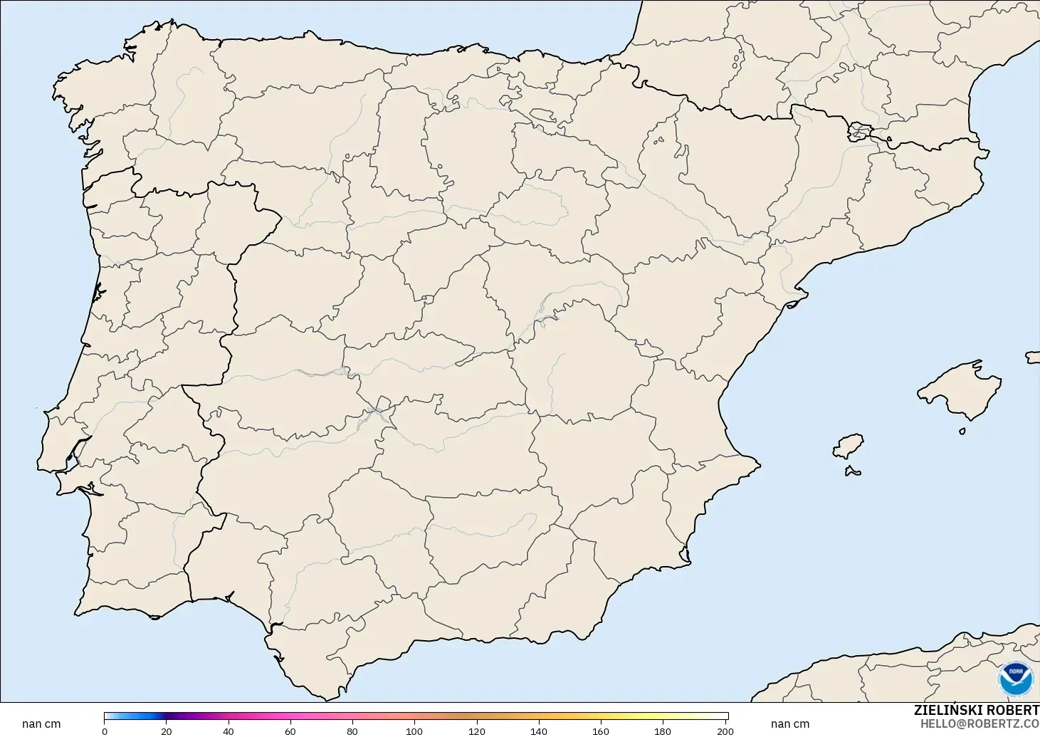 GFS modelo - Spain, Snow Depth