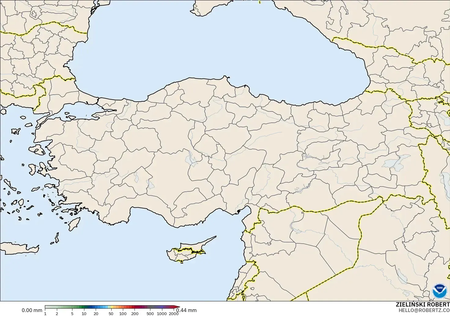 GFS modelo - Turkey, Precipitation Accumulation