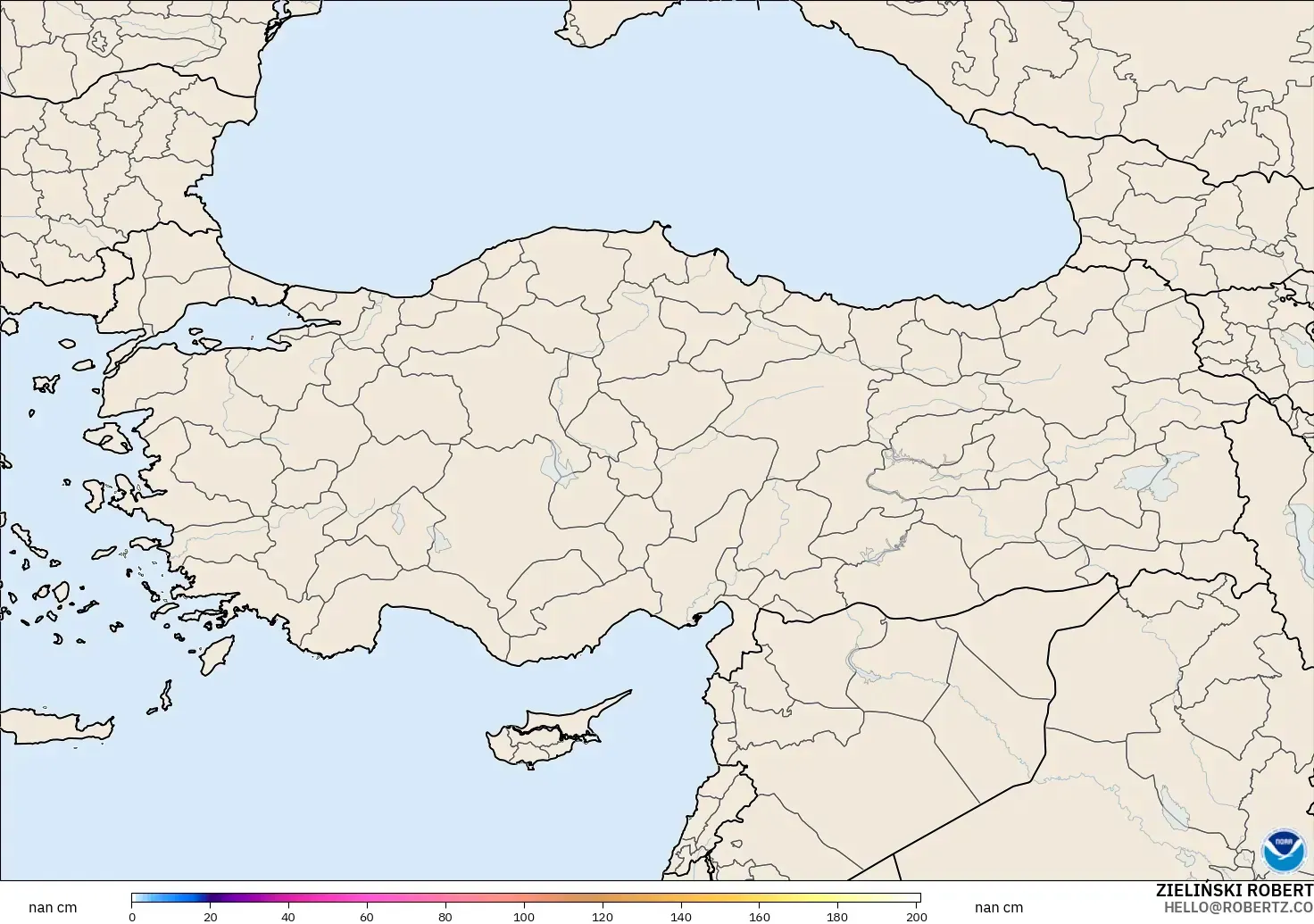 GFS modelo - Turkey, Snow Depth