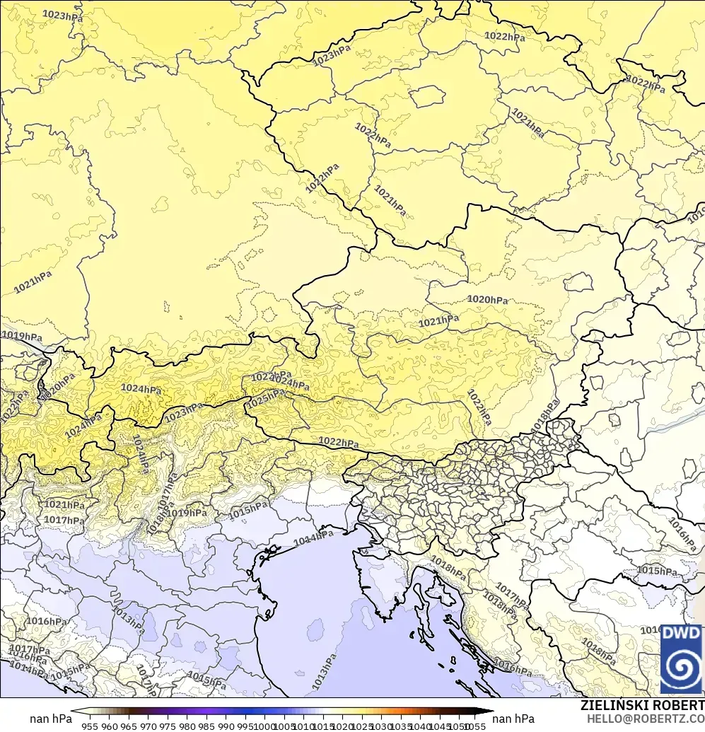 ICON Germany 2 km modelo - Austria, Pressure