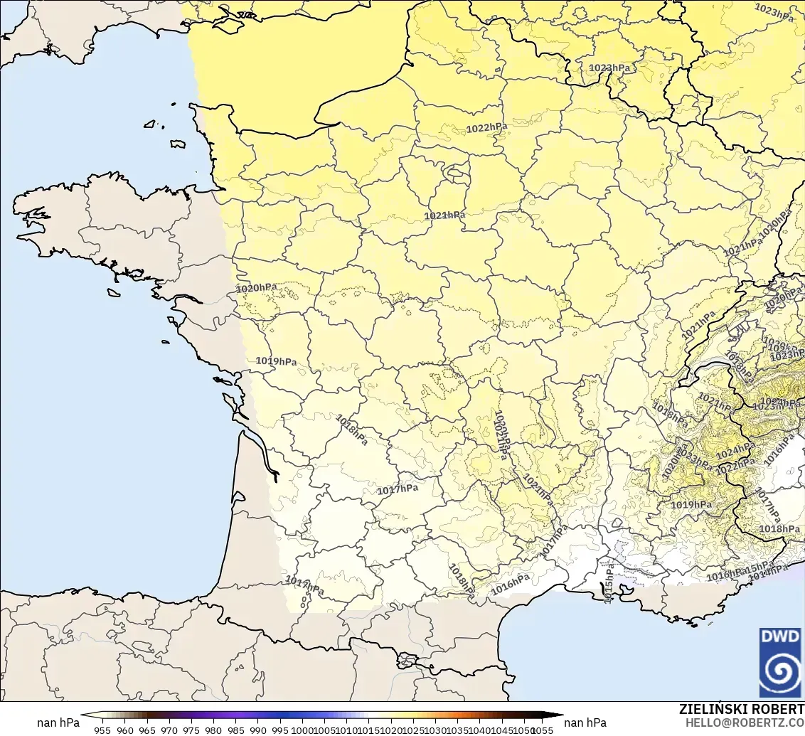 ICON Germany 2 km modelo - France, Pressure