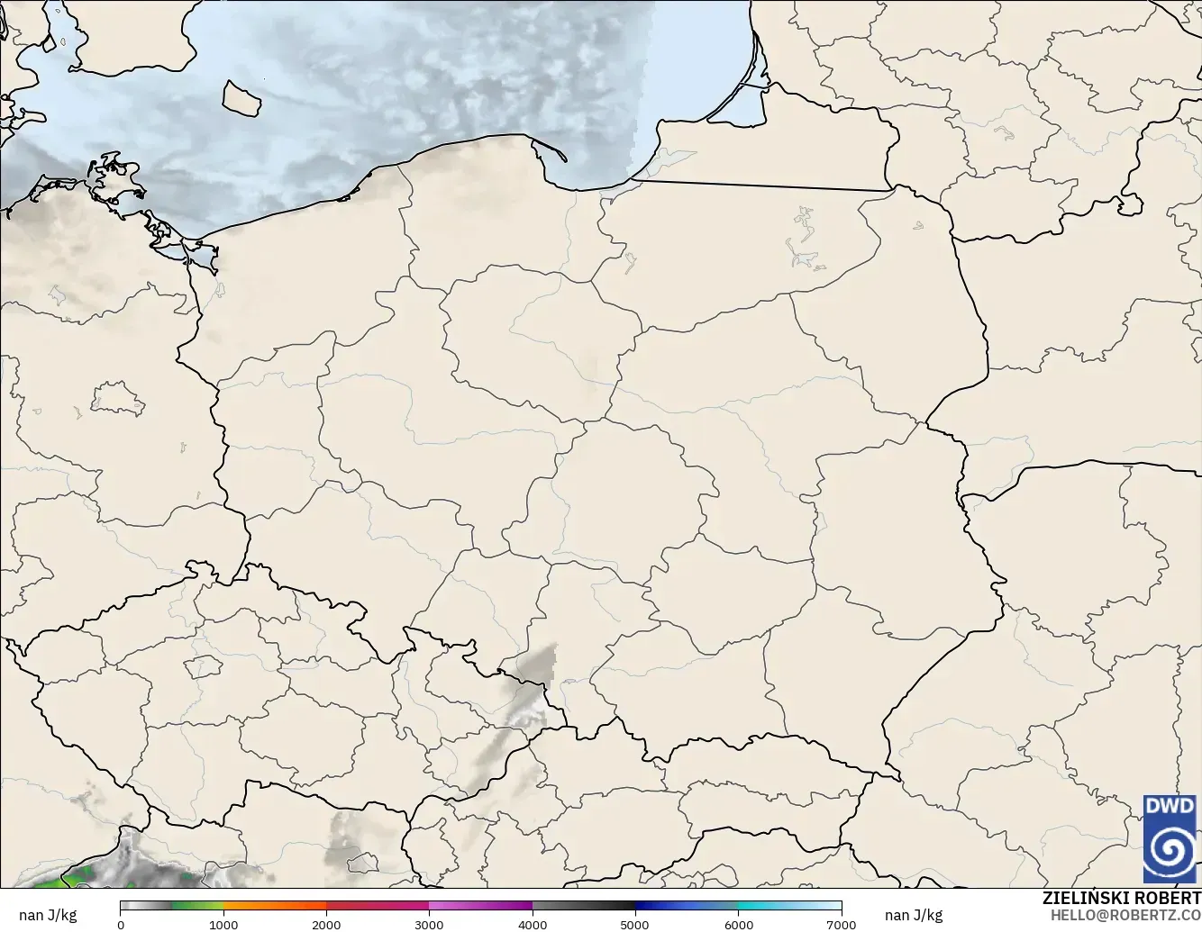 ICON Germany 2 km modelo - Poland, CAPE