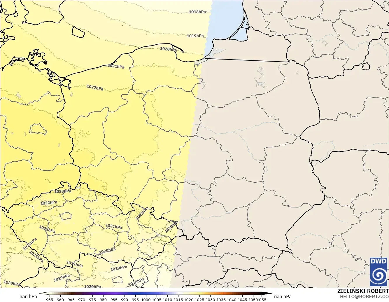 ICON Germany 2 km modelo - Poland, Pressure