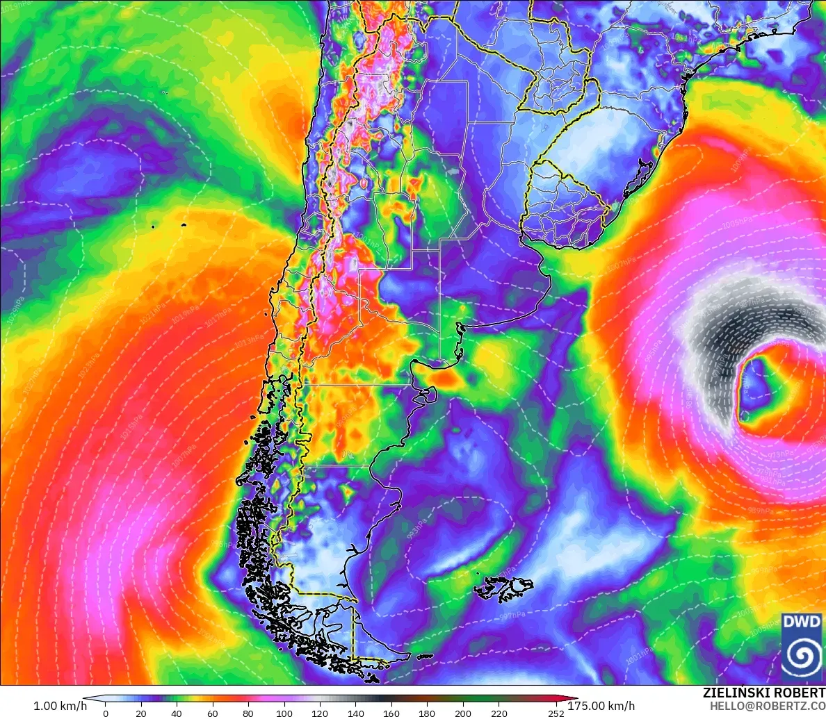 ICON modelo - Argentina, Wind Gusts