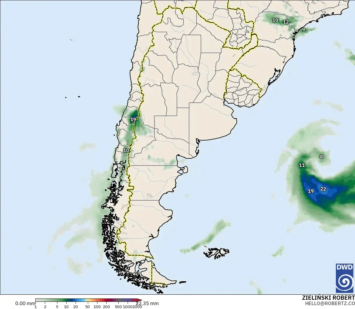 ICON modelo - Argentina, Precipitation Accumulation