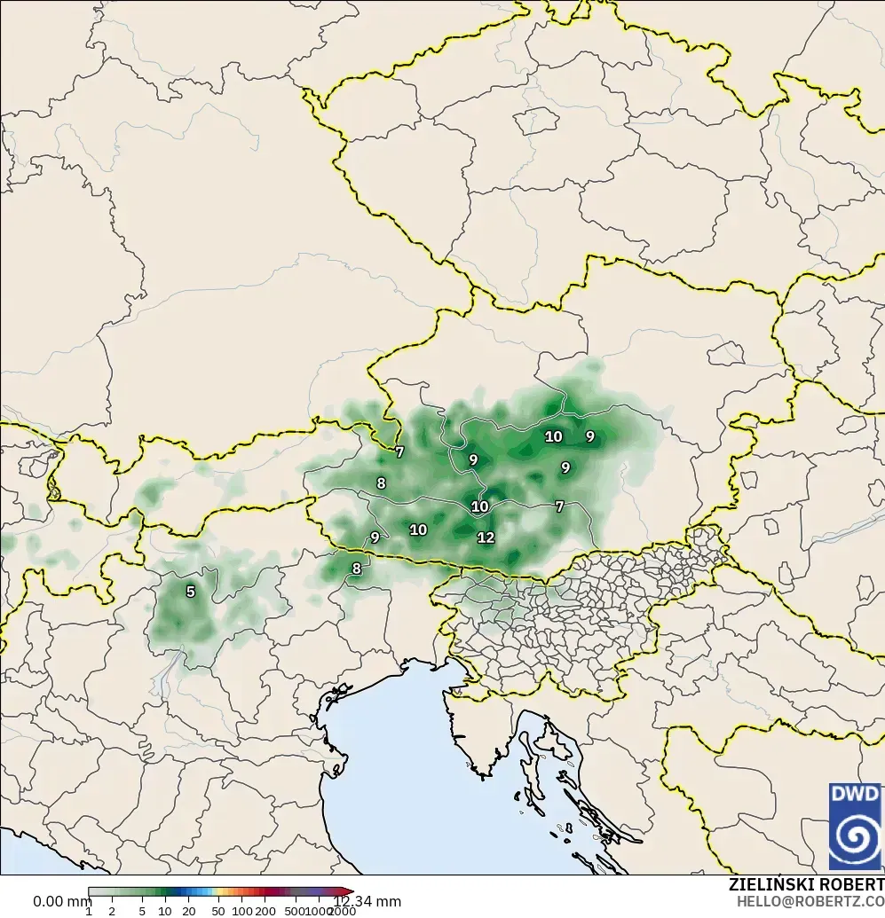 ICON modelo - Austria, Precipitation Accumulation