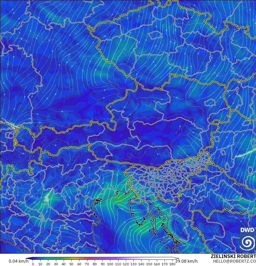 ICON modelo - Austria, Wind at 10m