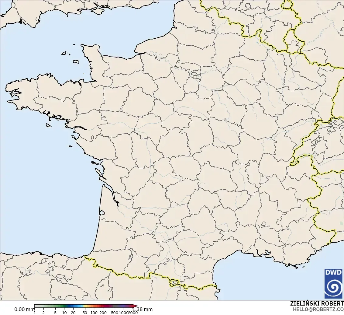 ICON modelo - France, Precipitation Accumulation