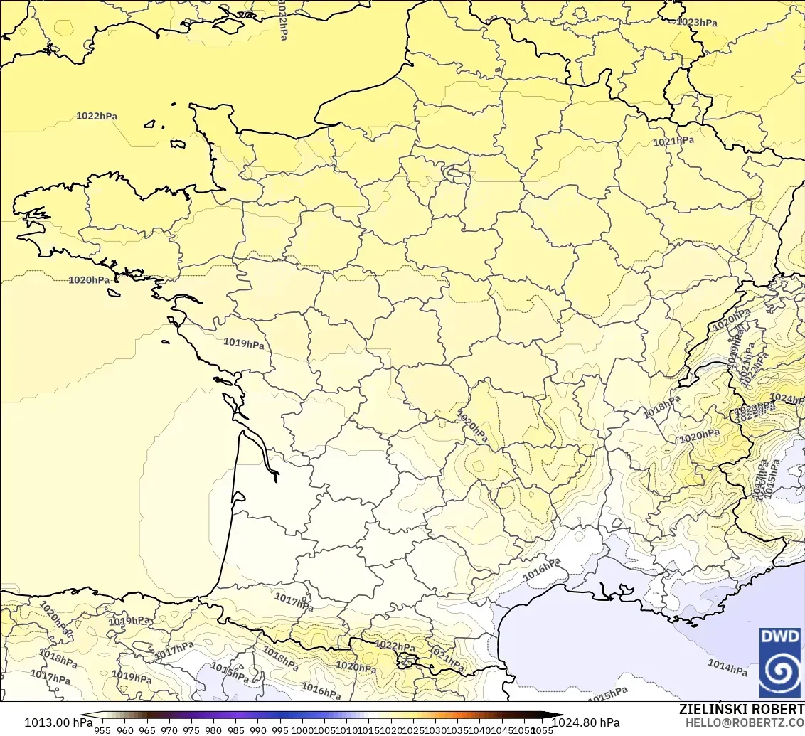 ICON modelo - France, Pressure
