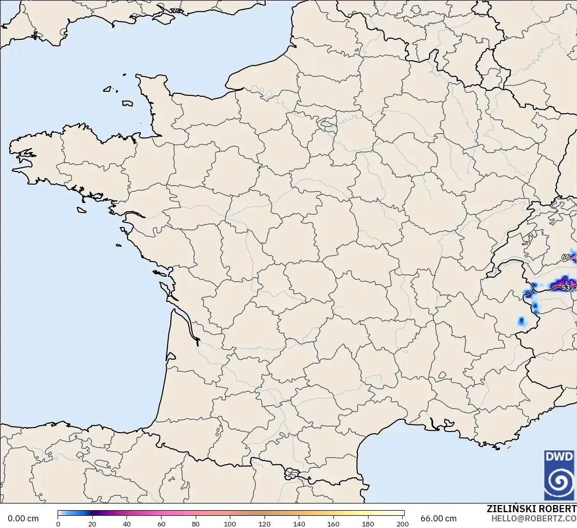 ICON modelo - France, Snow Depth
