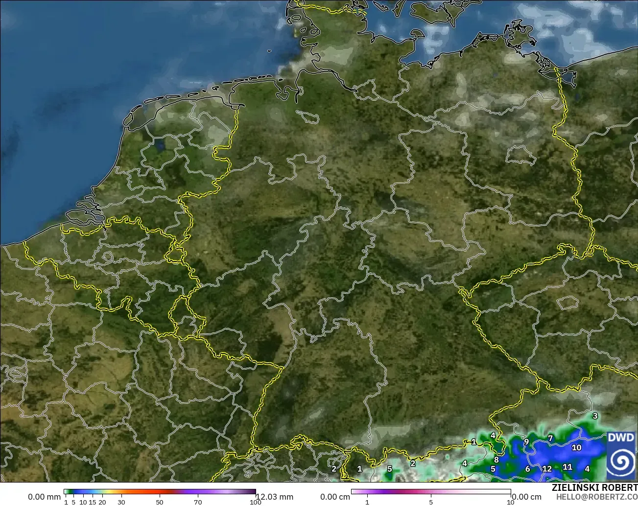 ICON modelo - Germany, Precipitation, Clouds, and Pressure