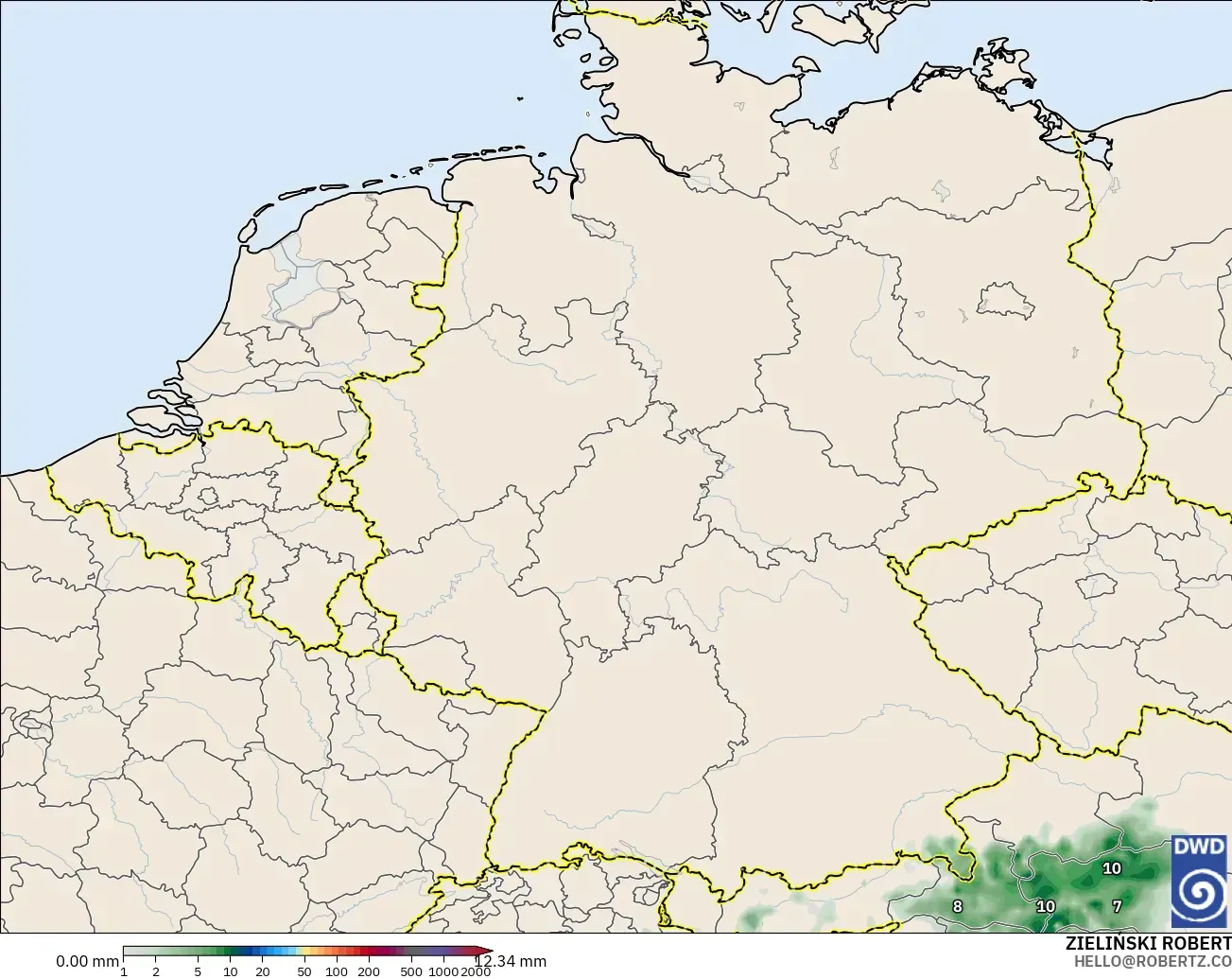 ICON modelo - Germany, Precipitation Accumulation