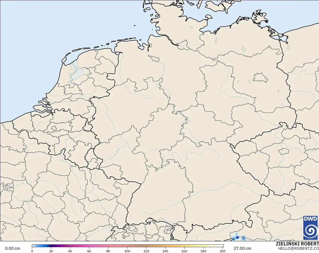 ICON modelo - Germany, Snow Depth