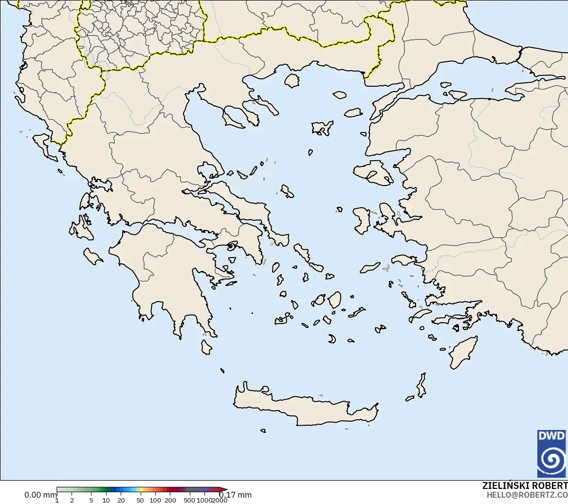 ICON modelo - Greece, Precipitation Accumulation