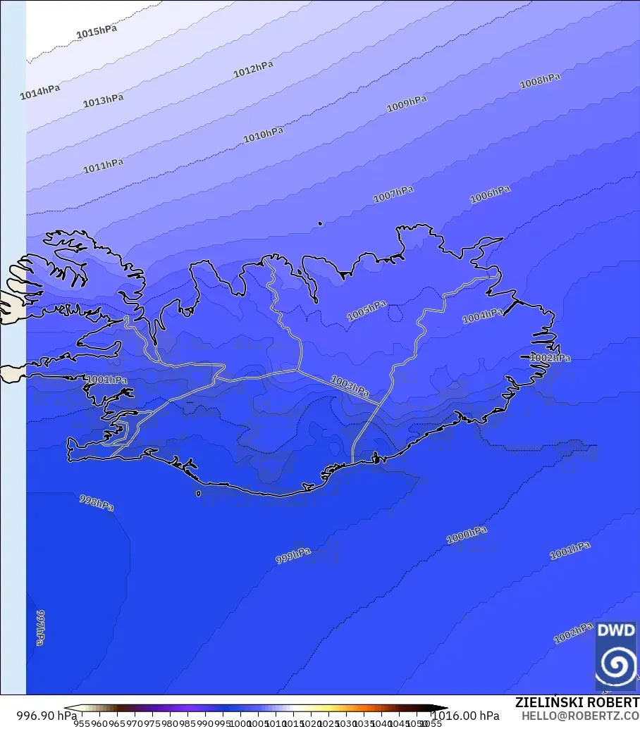 ICON modelo - Iceland, Pressure