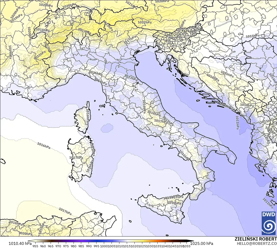 ICON modelo - Italy, Pressure