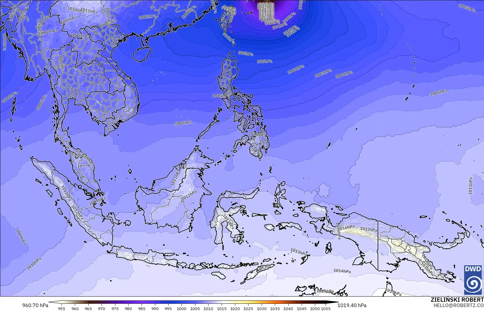 ICON modelo - South East Asia, Pressure