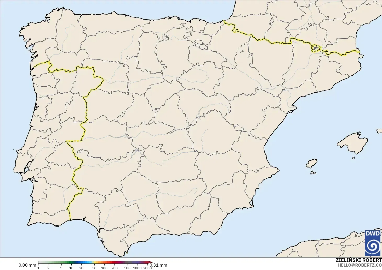 ICON modelo - Spain, Precipitation Accumulation