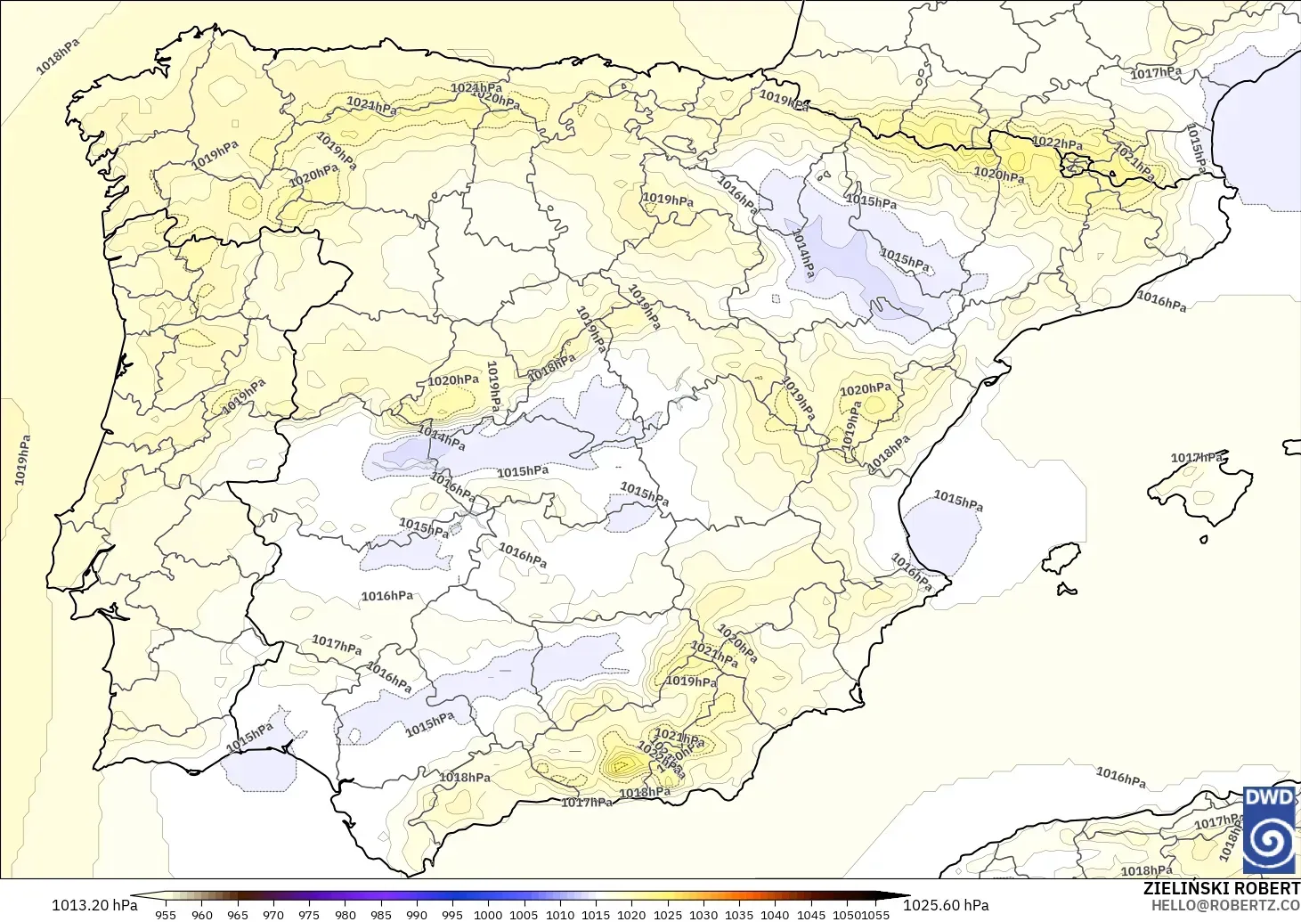 ICON modelo - Spain, Pressure