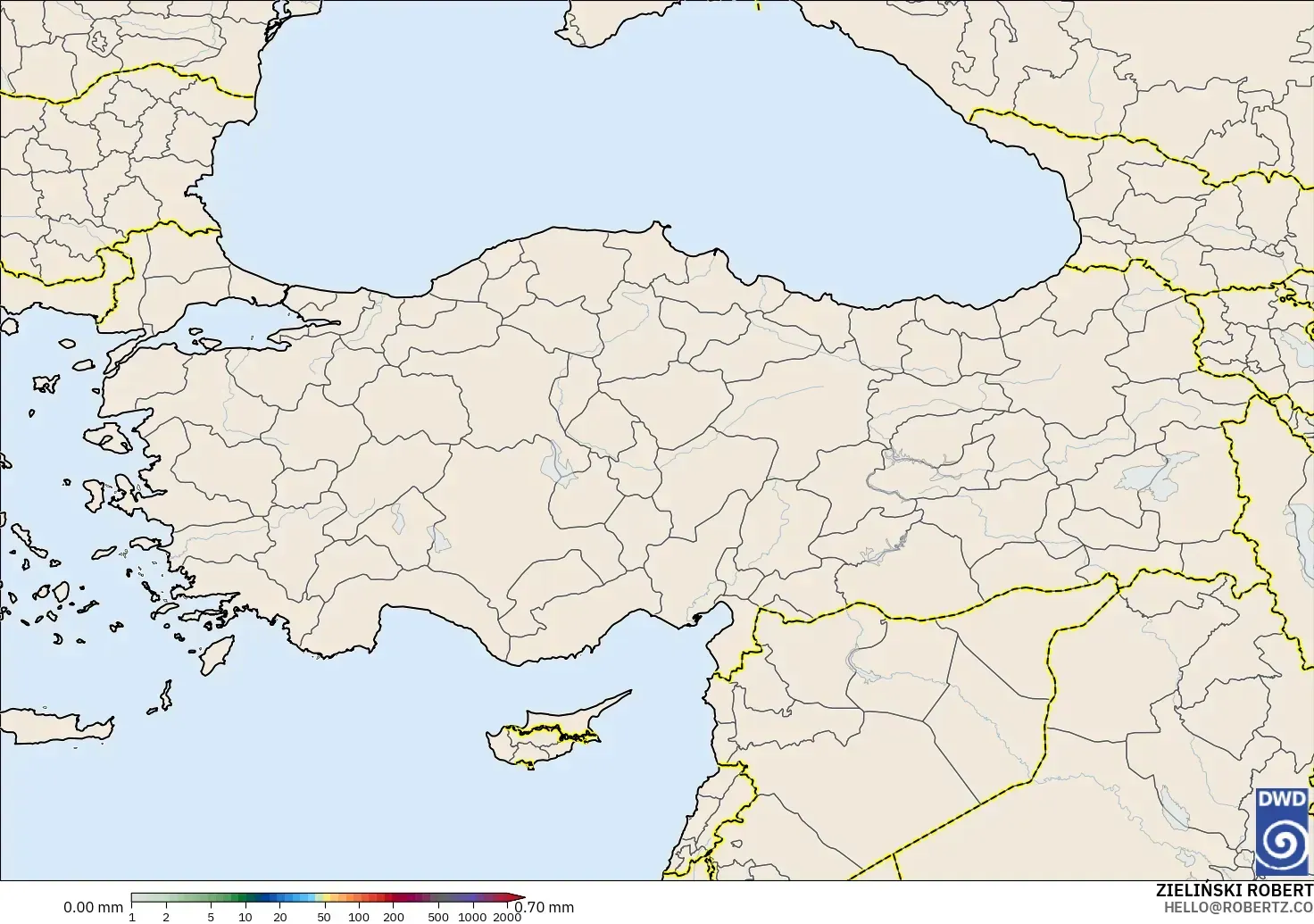 ICON modelo - Turkey, Precipitation Accumulation