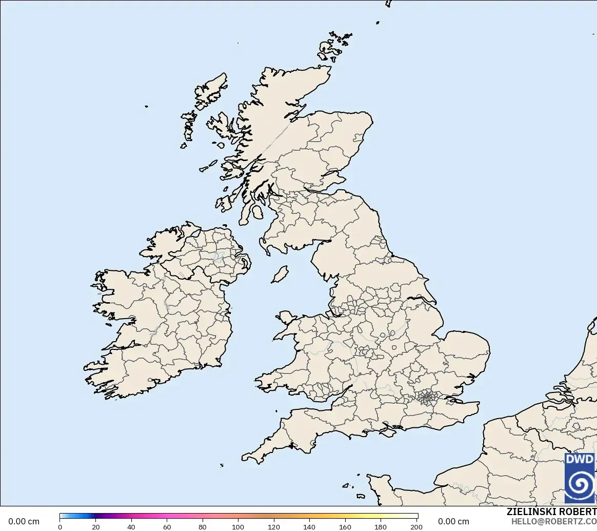 ICON modelo - United Kingdom, Snow Depth
