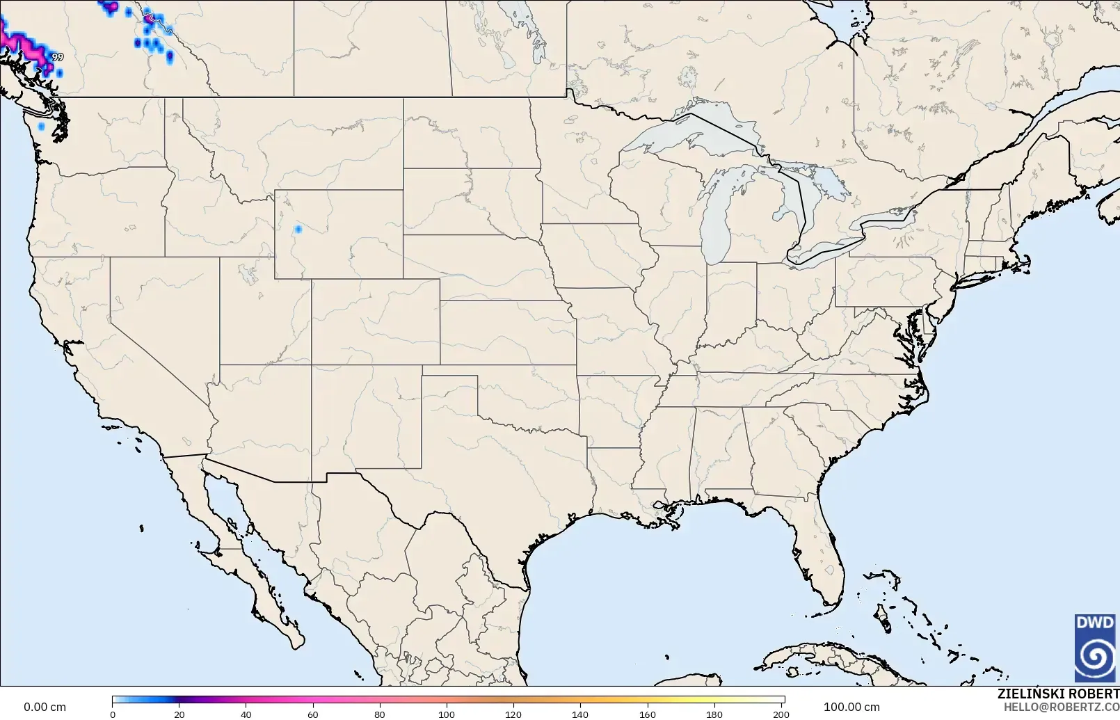 ICON modelo - United States, Snow Depth