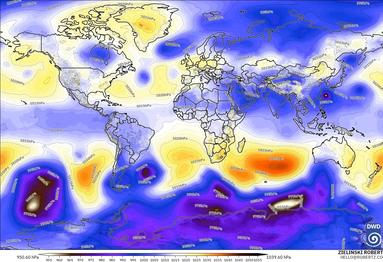 ICON modelo - World, Pressure