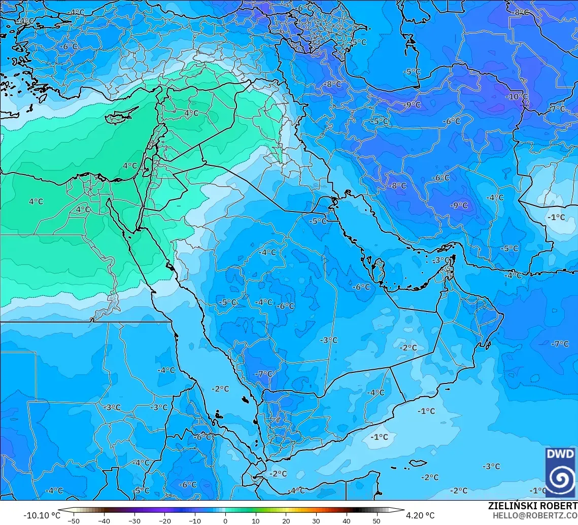ICON modelo - Middle East, Temperature at 500hPa